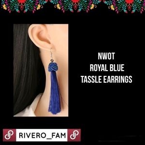 NWOT| ROYAL BLUE | TASSLE EARRINGS
